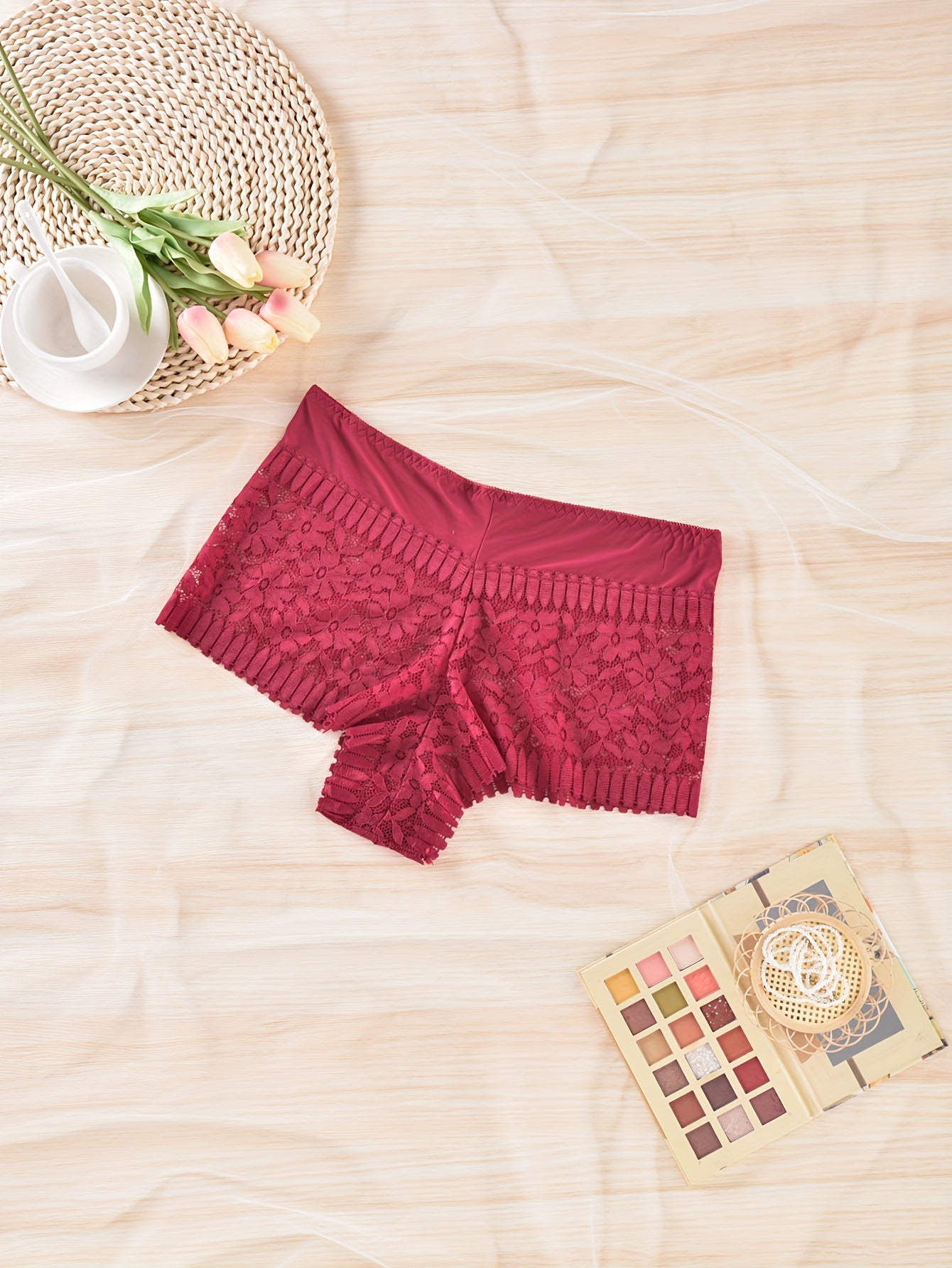 2 Pack Plus Size Lace High Rise Panties Set