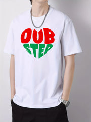 Colorful Letter Pattern Men's Graphic Cotton Tee