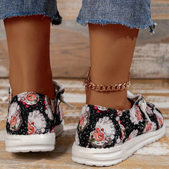 Women's Christmas Cartoon Print Low Top Sneakers