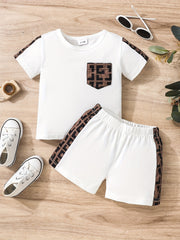 Baby Boys Casual T shirt & Shorts Set For Summer Holiday