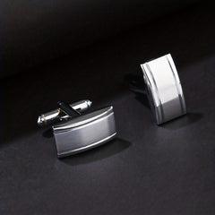 Men's Steel Curved Line French Cufflinks Shirt Suit Cufflinks