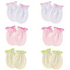 6 Pairs Baby Girls Elastic Mittens Soft Comfortable Gloves