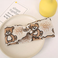 Boho Little Bear Knit Hairband Wide Edge Headband