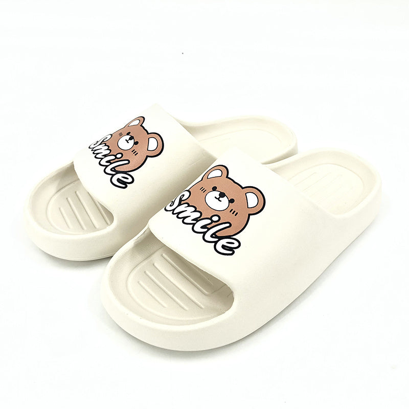 Men's Bear Print Slides Anti Skid Slippers