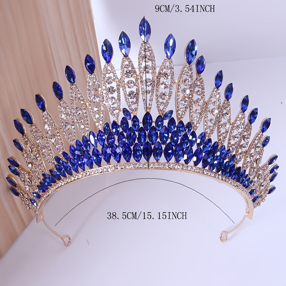Red Crystal Crowns Rhinestone Tiara Headpiece Girls Bridal Wedding