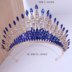Red Crystal Crowns Rhinestone Tiara Headpiece Girls Bridal Wedding