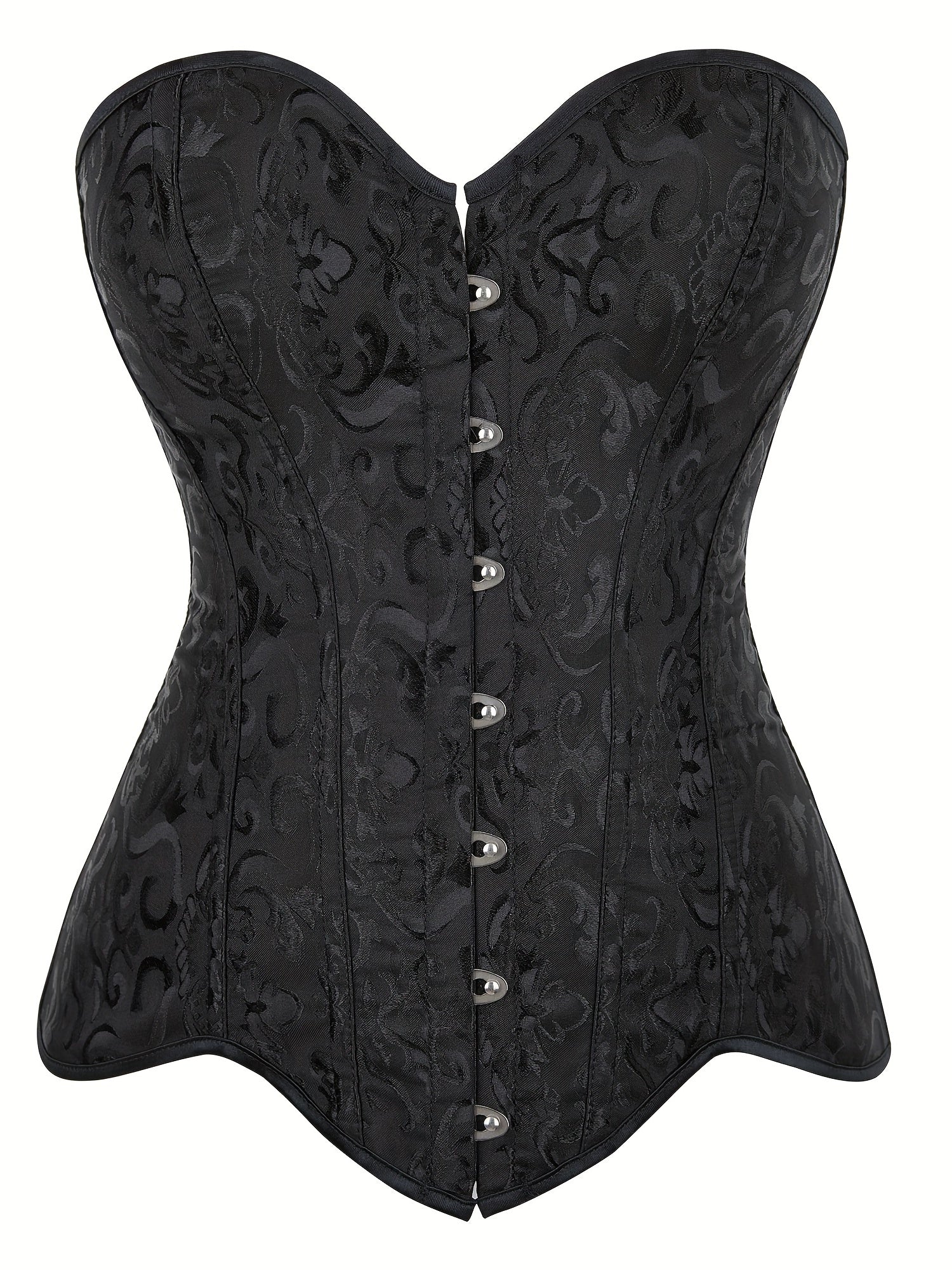 Strapless Corset Bustier Lace Up Jacquard Body Shaper Women's Lingerie