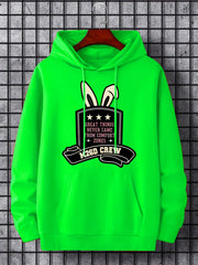 Men's Letter Print Hoodie Casual Drawstring Hooded Sweatshirt