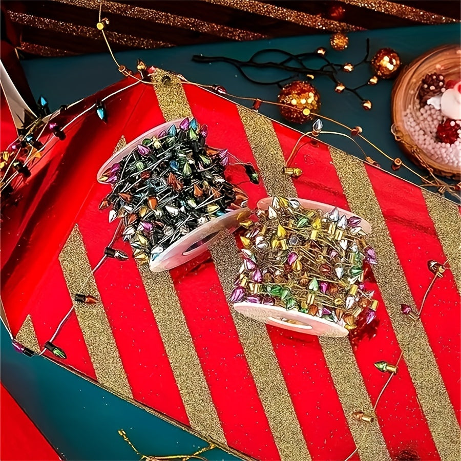 Glittery Plastic Light Bulb String Lights for Dollhouse - Mixed DIY