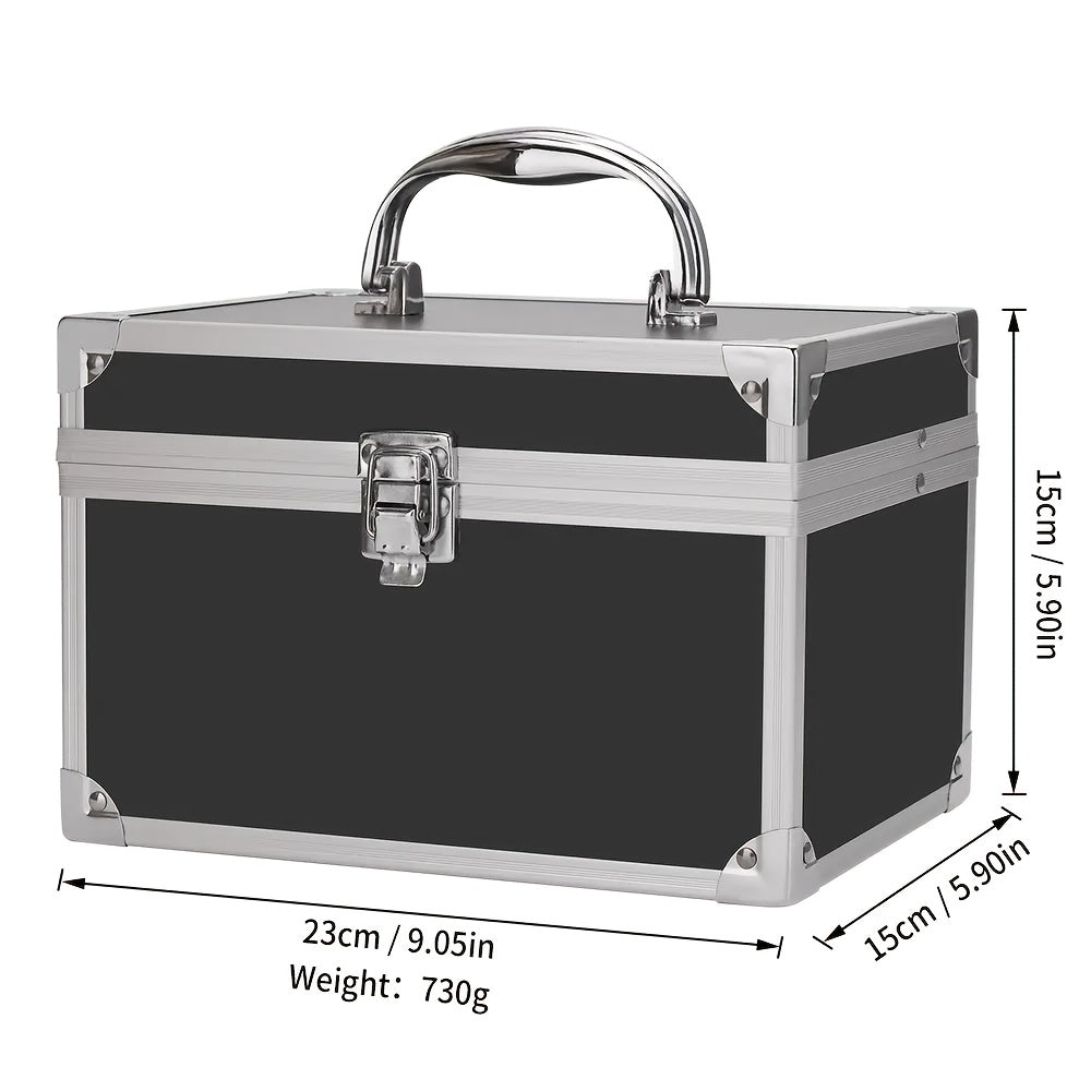 Portable Aluminum Makeup Case Cosmetic Organizer Box