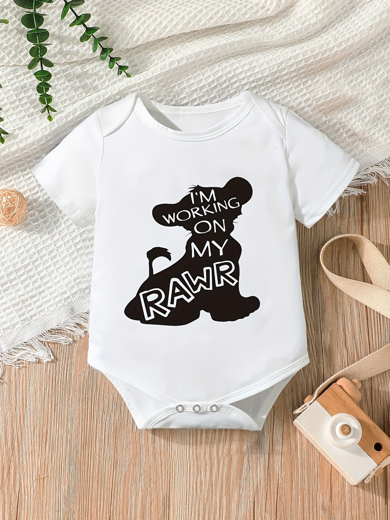 Baby Boys Rawr Short Sleeve Onesie