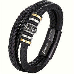Inspirational Leather Bracelet for Son/Grandson - Always With You