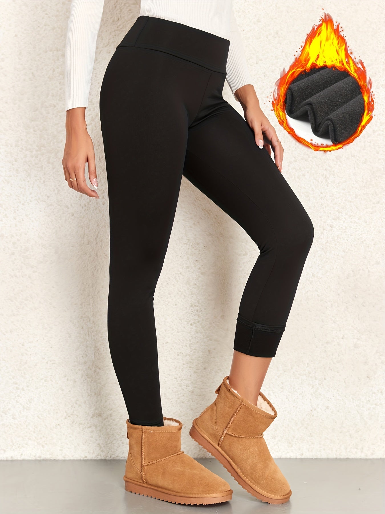 Plush Lined Shaping Pants Tummy Control Compression Slimmer Warm Pants