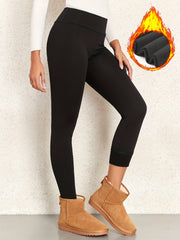Plush Lined Shaping Pants Tummy Control Compression Slimmer Warm Pants