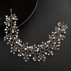 Crystal Rhinestone Beads Headpiece Hairband Bridal Jewelry