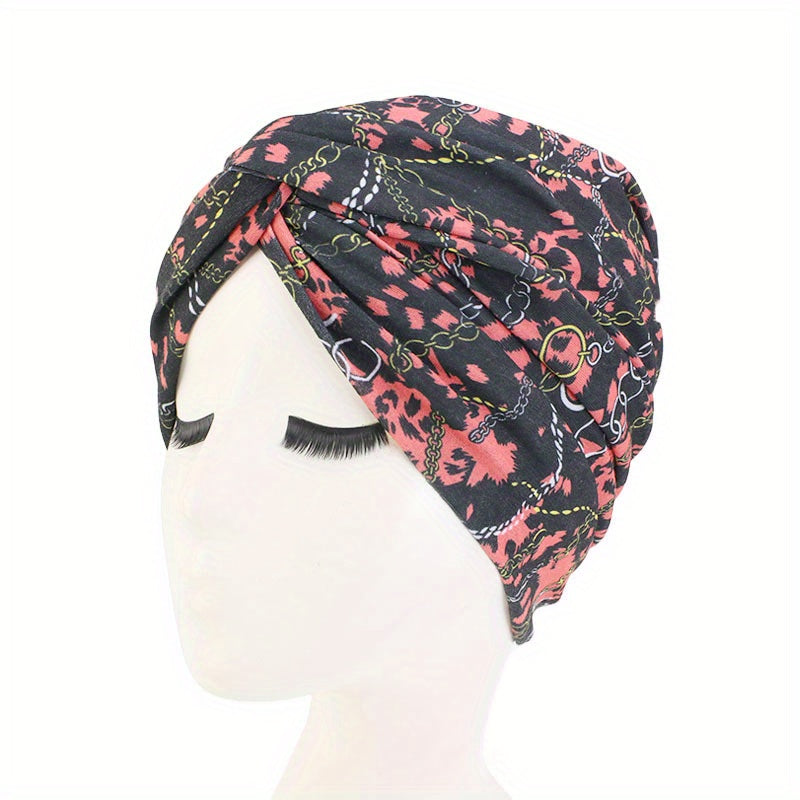 Paisley Plaid Print Turban Cap Boho Bonnet Head Wrap
