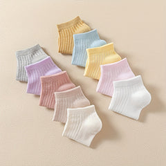 10 Pairs Women's Solid Short Sports Socks Soft & Comfy