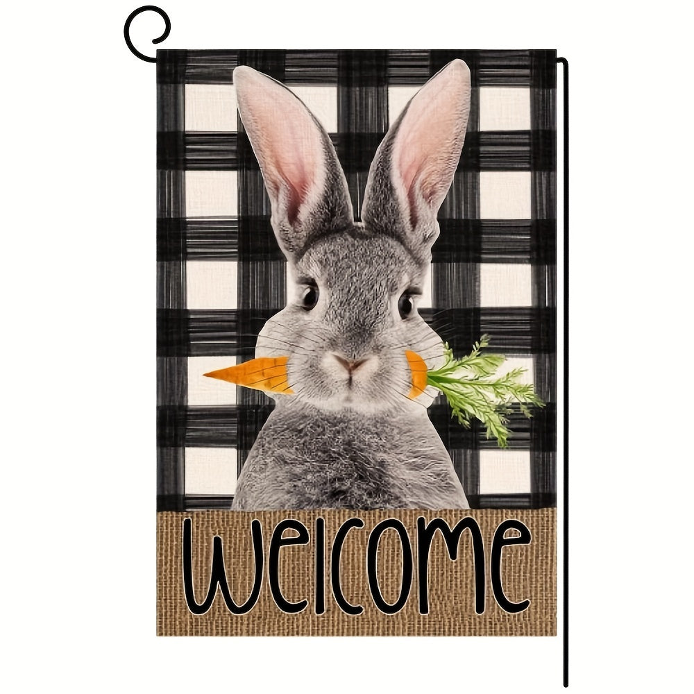 Easter Garden Flag Welcome Spring Bunny Carrot Farmhouse Holiday Decoration