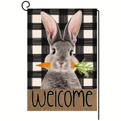 Easter Garden Flag Welcome Spring Bunny Carrot Farmhouse Holiday Decoration