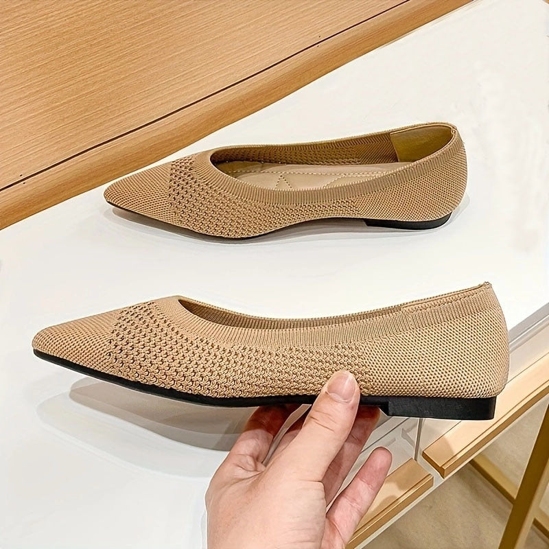 Women's Breathable Pointed Toe Flat Walking Shoes