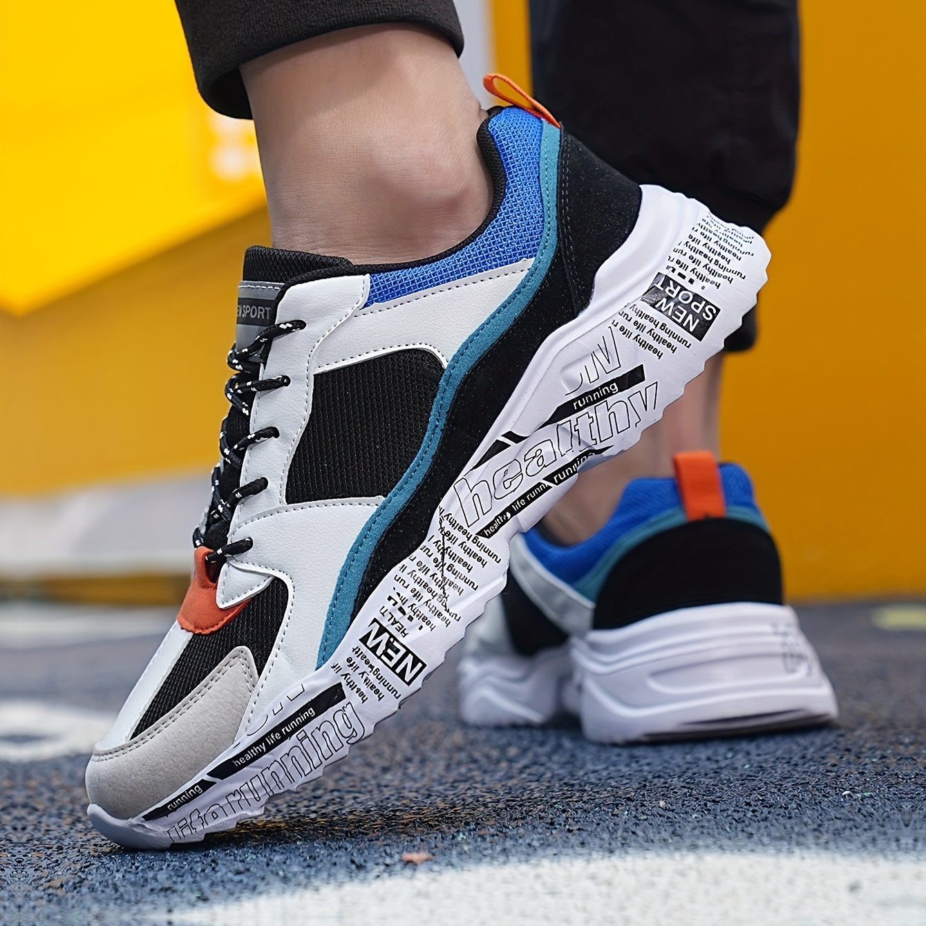 Men's Lace Up Sneakers Breathable Walking Shoes