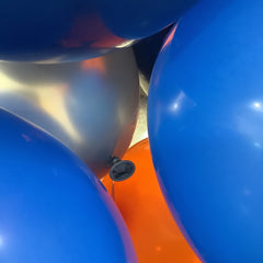 Outer Space Party Theme Kit Navy Orange & Latex Balloons 12 Silvery Balloons