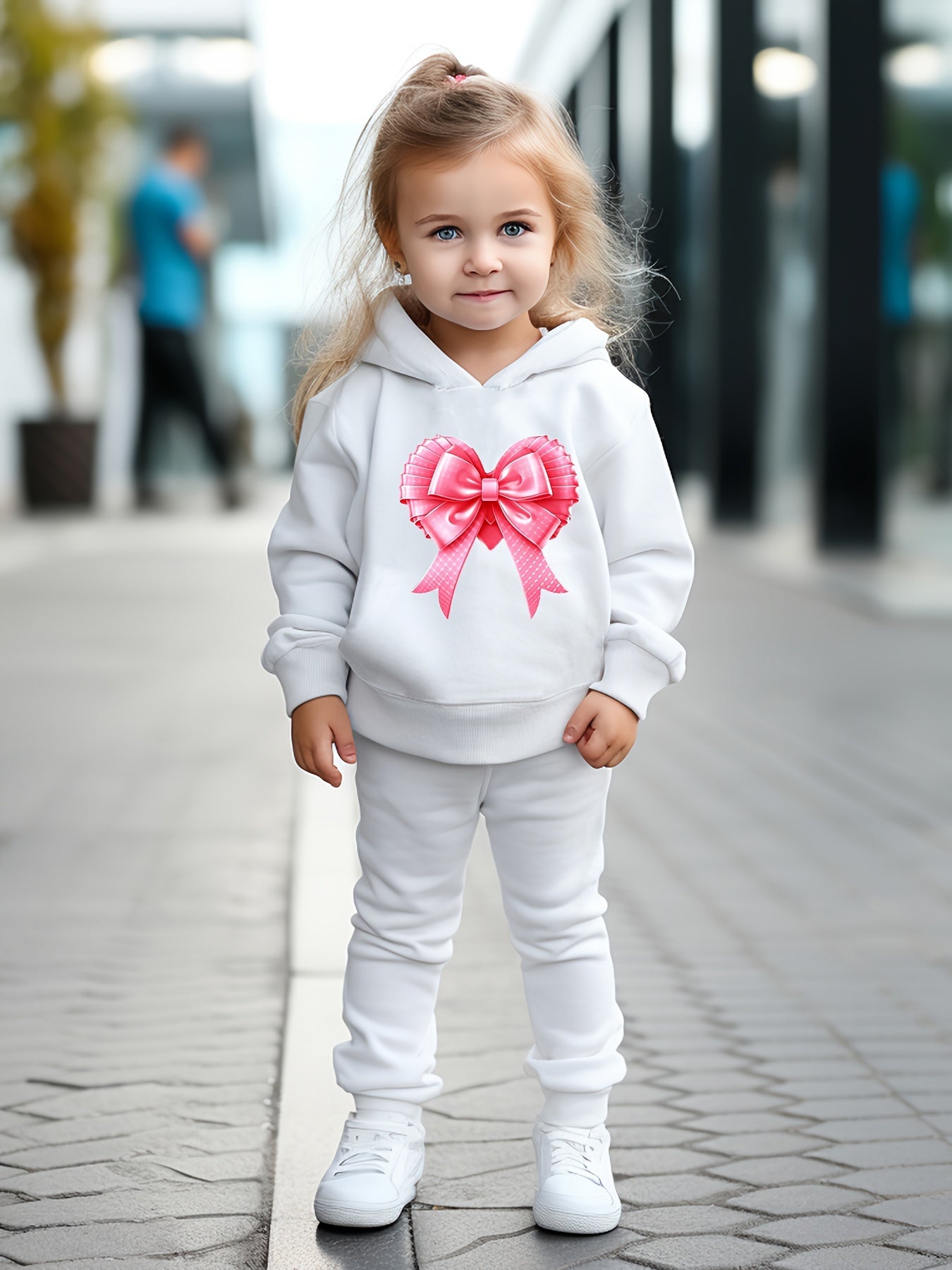 OERYUI Girls Boys 2pcs Bow Print Activewear Set For Spring Fall