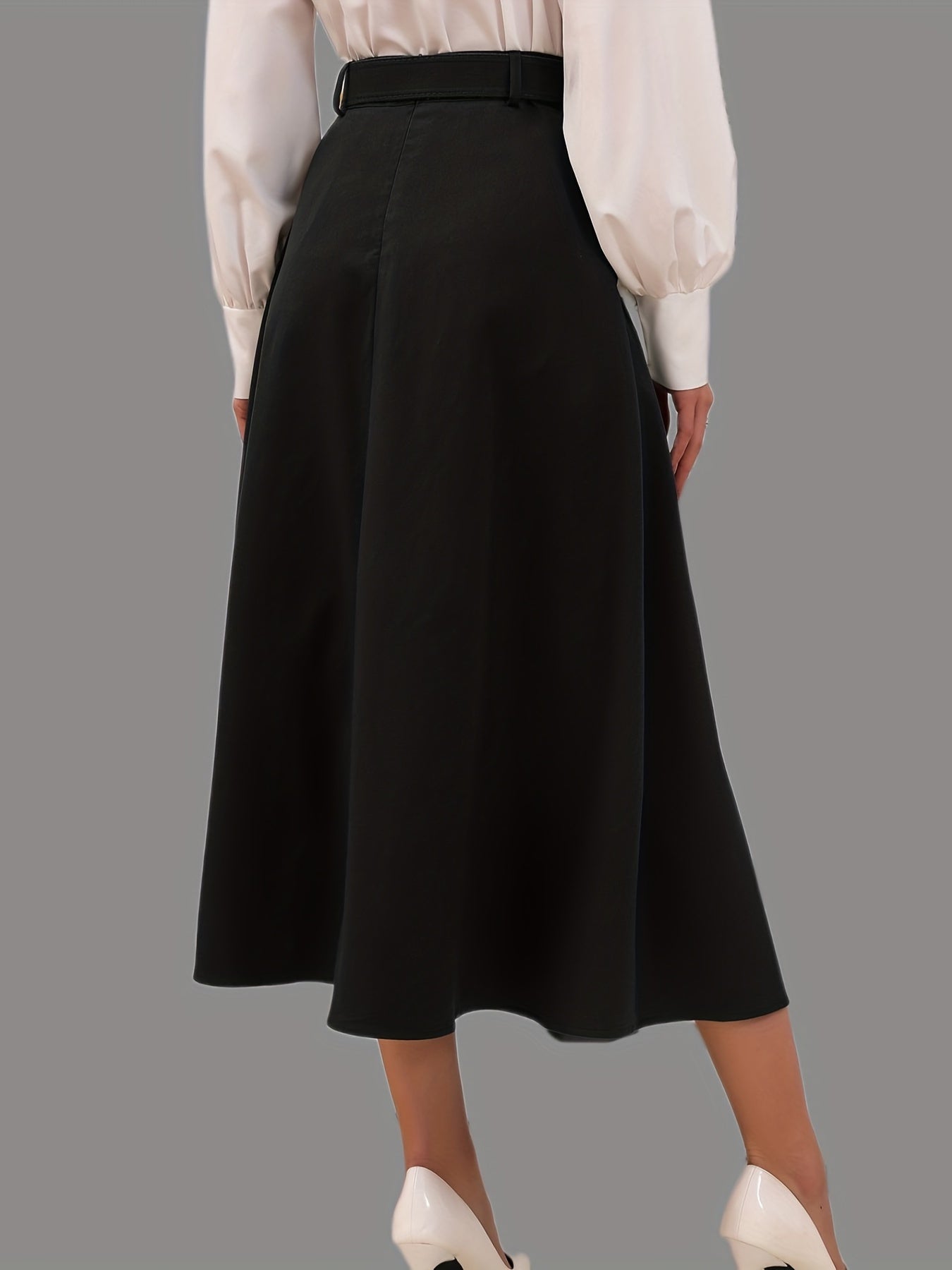 Solid A line Skirt Casual Skirt For Spring & Summer Women's Clothing