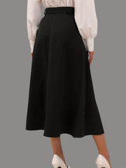 Solid A line Skirt Casual Skirt For Spring & Summer Women's Clothing