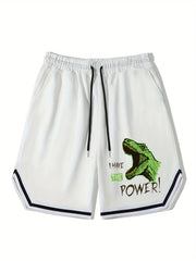 Dinosaur Graphic Basketball Shorts for Men
