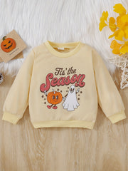 Halloween Sweatshirt Toddler Baby Girls Boys Letter Pumpkin Cartoon Graphic