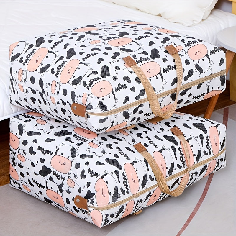 Print Zipper Quilt Storage Bag Large Capacity