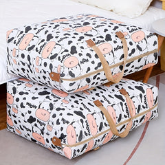 Print Zipper Quilt Storage Bag Large Capacity
