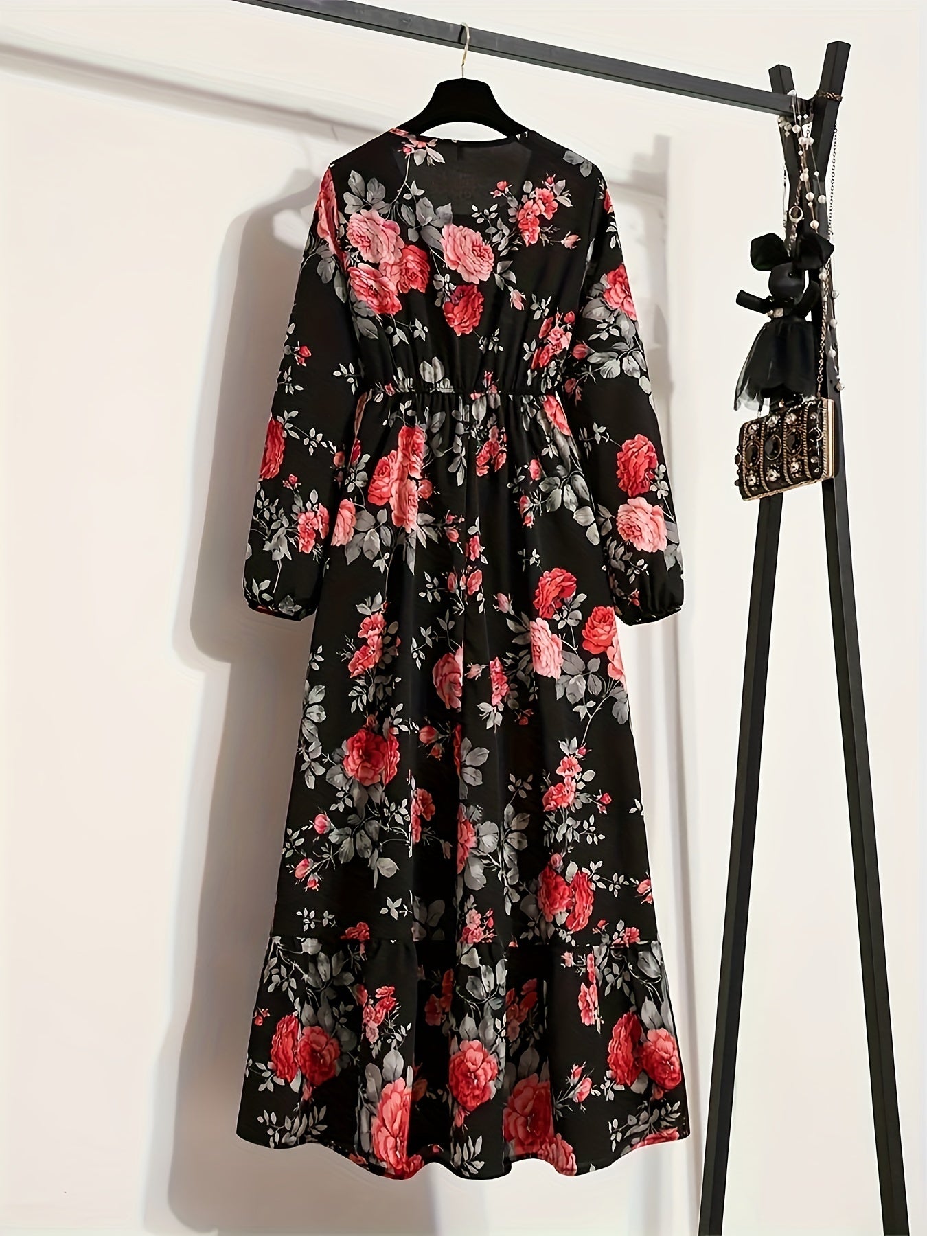 Floral Print Long Sleeve Dress for Women