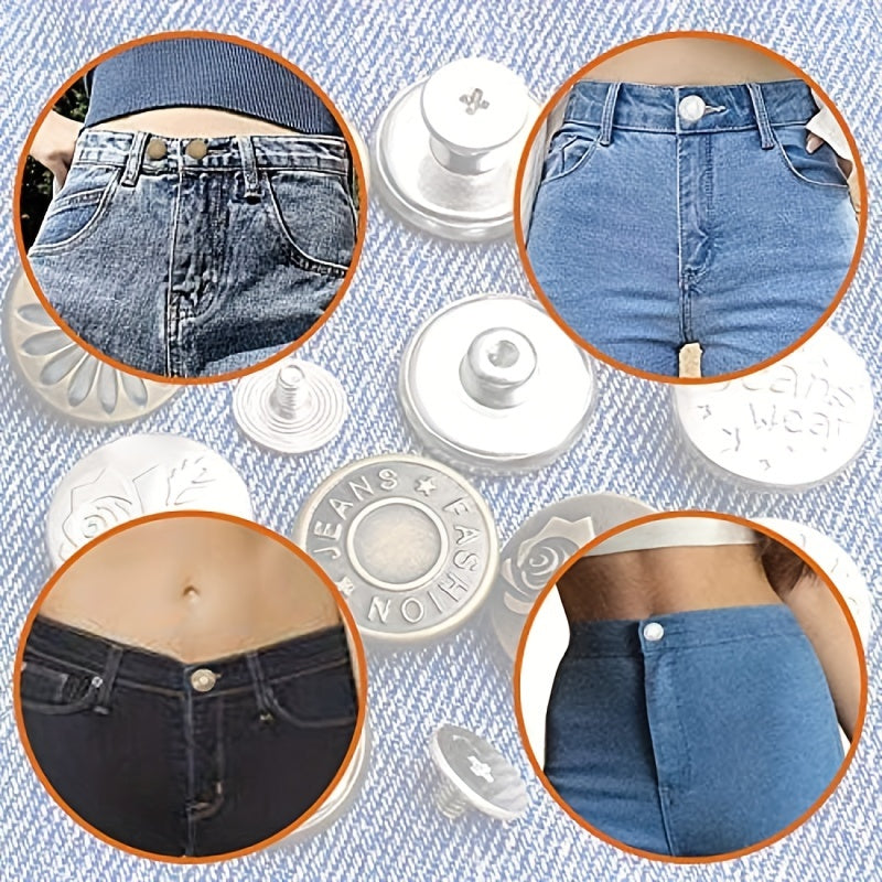 50 Sets Metal Screw Jeans Buttons Kit DIY Fastener Tack