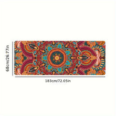 1.5mm Yoga Mat Flower Pattern 6.0ft Soft Fitness Mat