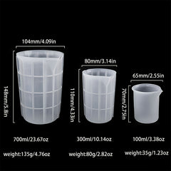 Silicone Measuring Cup 100-750ML for DIY Jewelry Making Epoxy Resin Mixing
