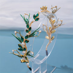 Green Rhinestone Crystal Princess Hair Hoop for Girls