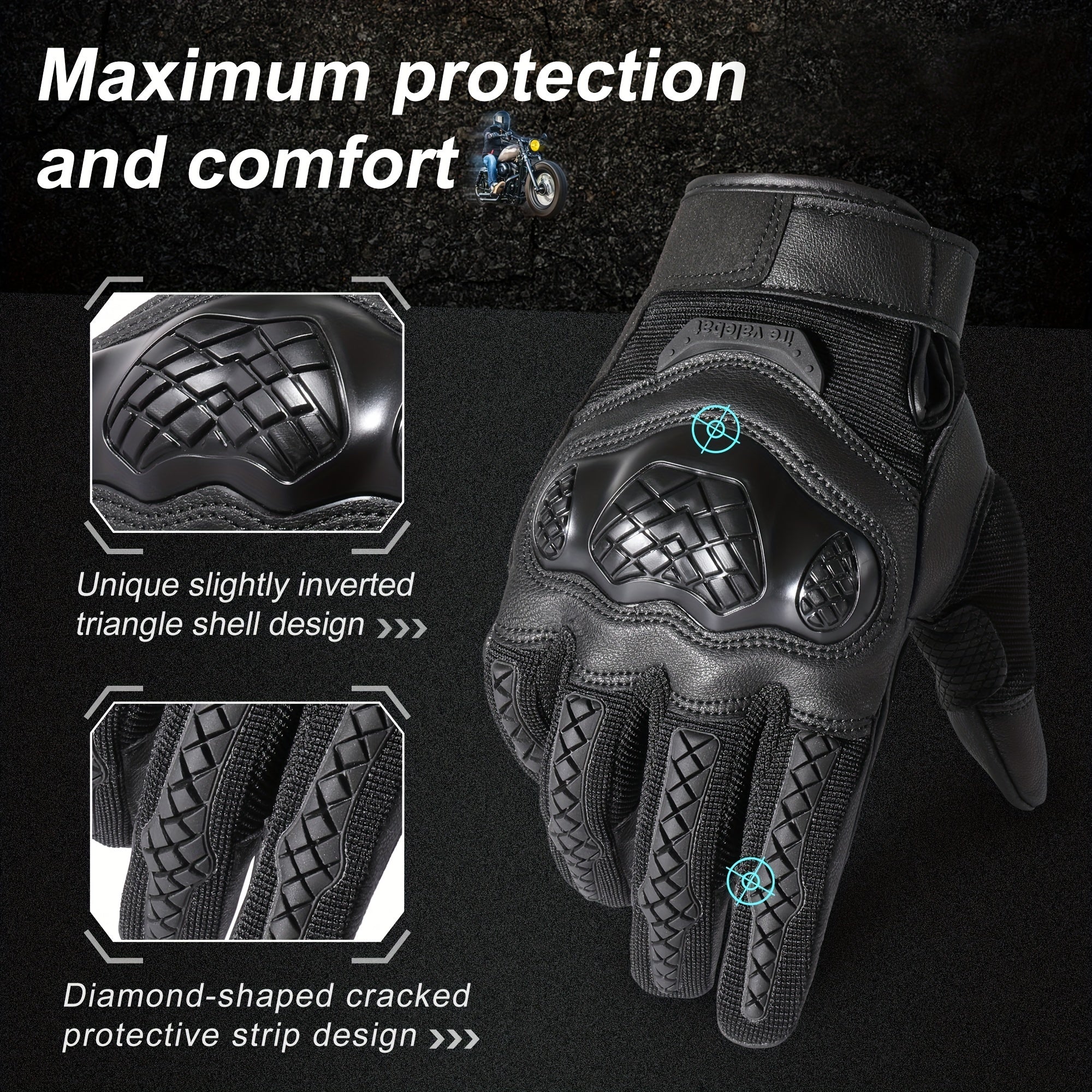 MVPTOO Protective Motorcycle Gloves Full Finger Tactical Gloves for Men & Women