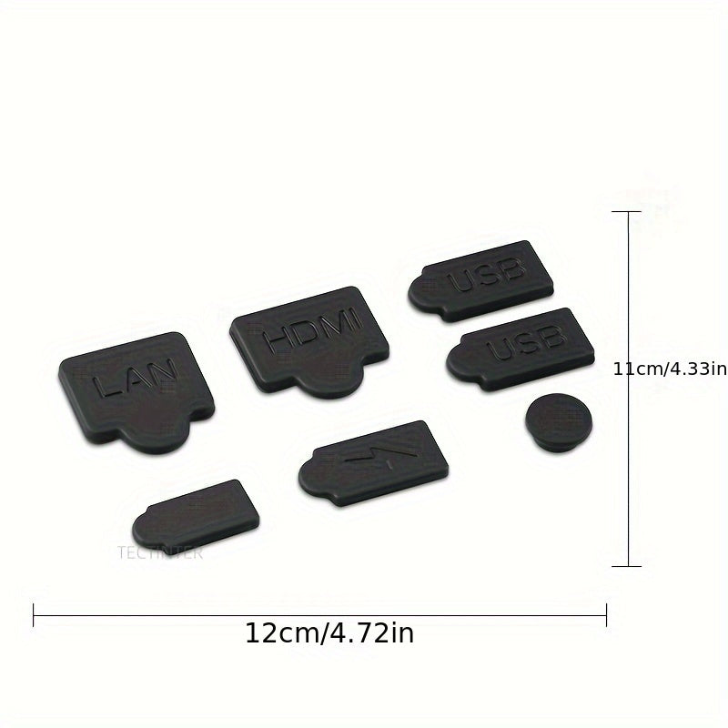7pcs Silicone Dust Plugs Set for Game Console USB Interface