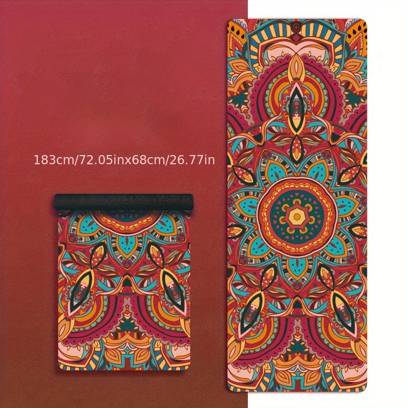 1.5mm Yoga Mat Flower Pattern 6.0ft Soft Fitness Mat