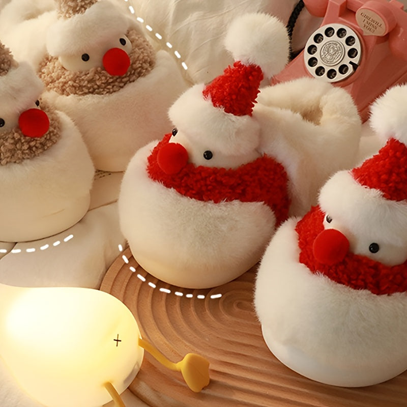 Christmas Snowman Fleece Slippers Soft Bottom Shoes