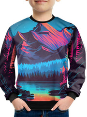 Teens Landscape 3D Print Sweatshirt Kids Casual Pullover