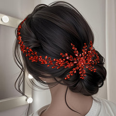 Red Sequin Snowflake Hairband for Brides/Formal Events