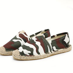 Men's Camo Print Espadrilles Slip-on Loafers Comfort Walking Shoes