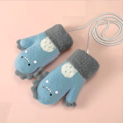 Kids Winter Dinosaur Full Finger Baby Mittens