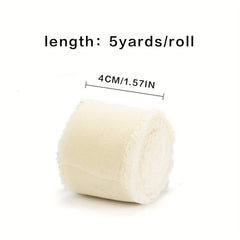 Chiffon Ribbon Fringe Silk Ribbon 3.99cm x 4.57m