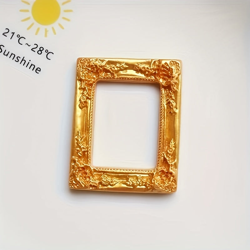 5pcs Mini Retro European Style Photo Frame Wall Decor Resin Golden and Silver