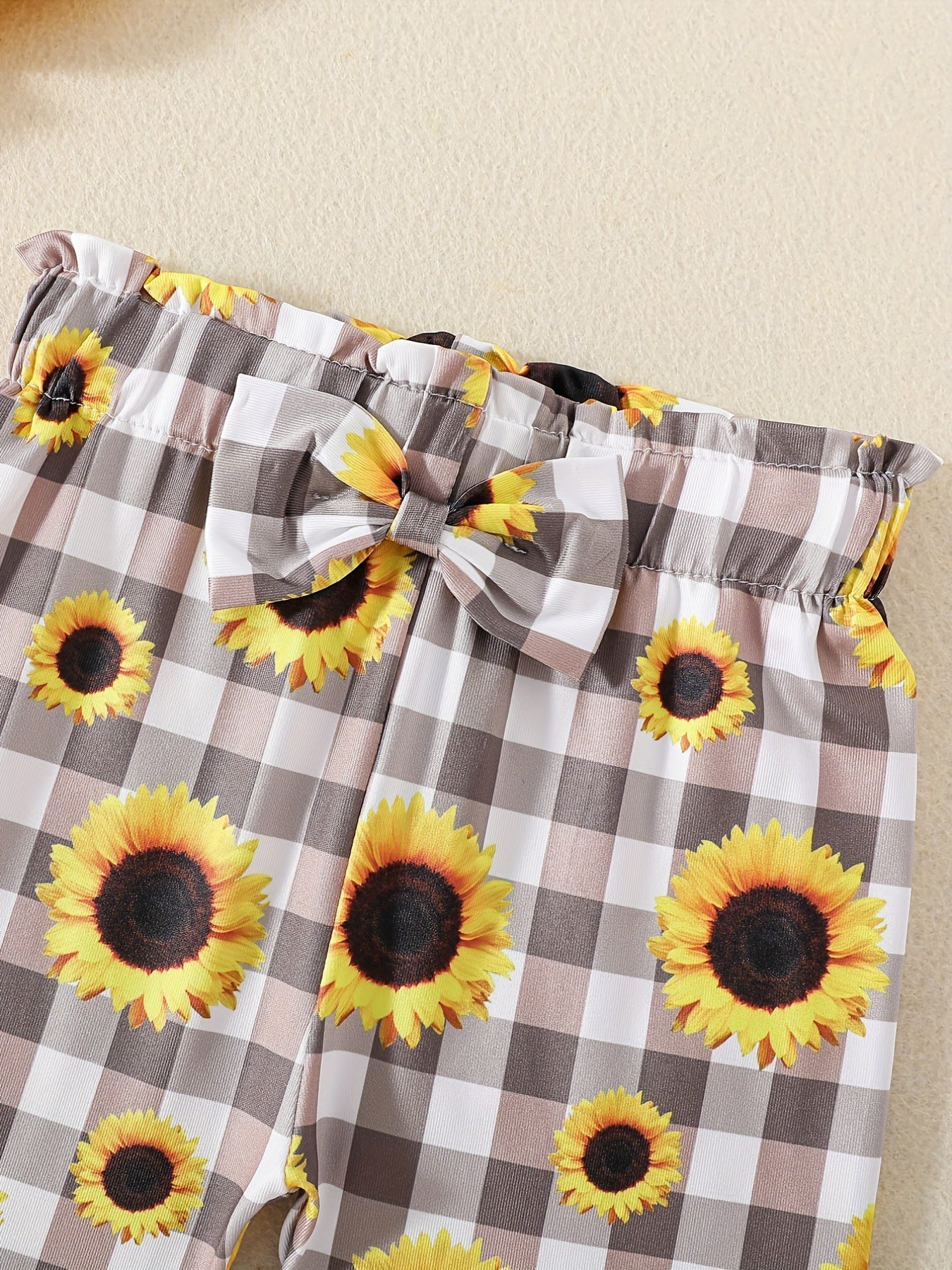 Baby Girl's Sunflower Print Dress Top & Pants Set