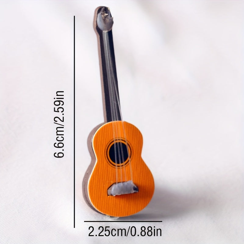 Classical & Bass Guitar Figurines Music Instrument Models for Dollhouse